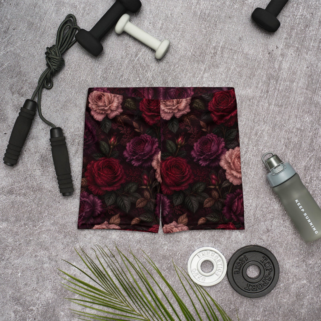 Oversized Moody Rose Garden Biker Shorts in Black or Burgundy