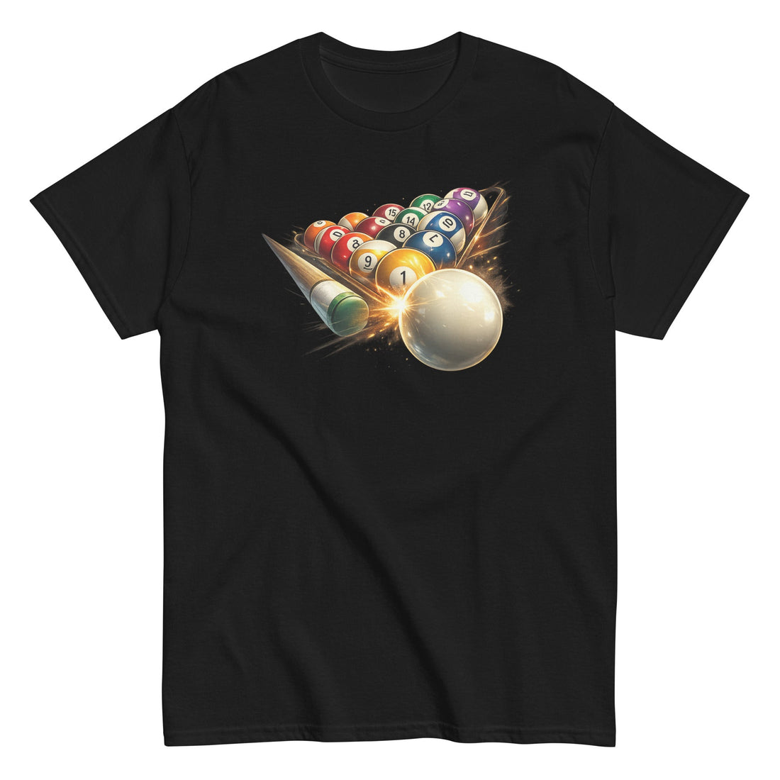 Break Shot Perspective - Pool Billiard T-shirt front view