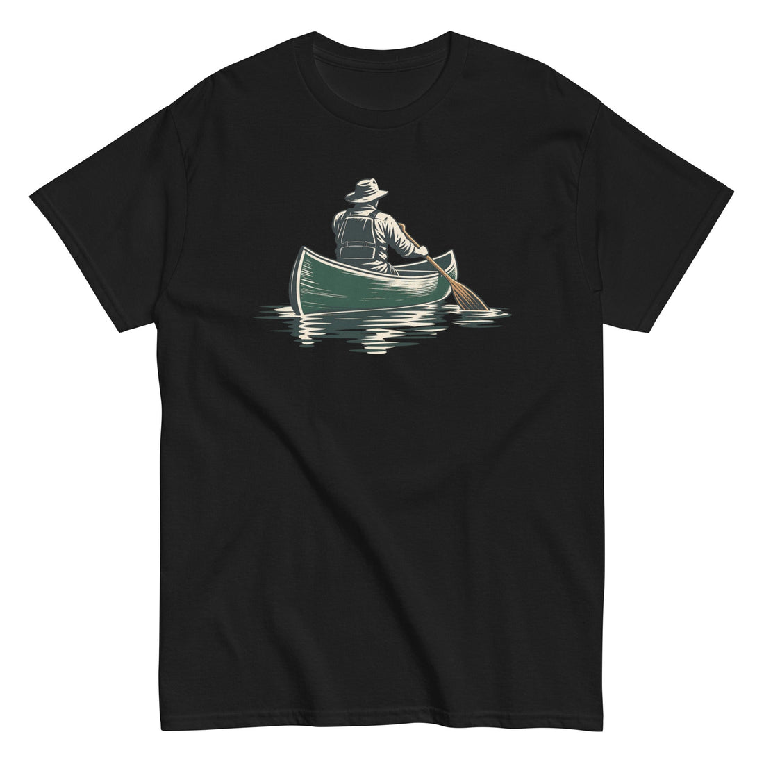 Where the Paddle Takes Me– Canoeing Unisex Tee front view black