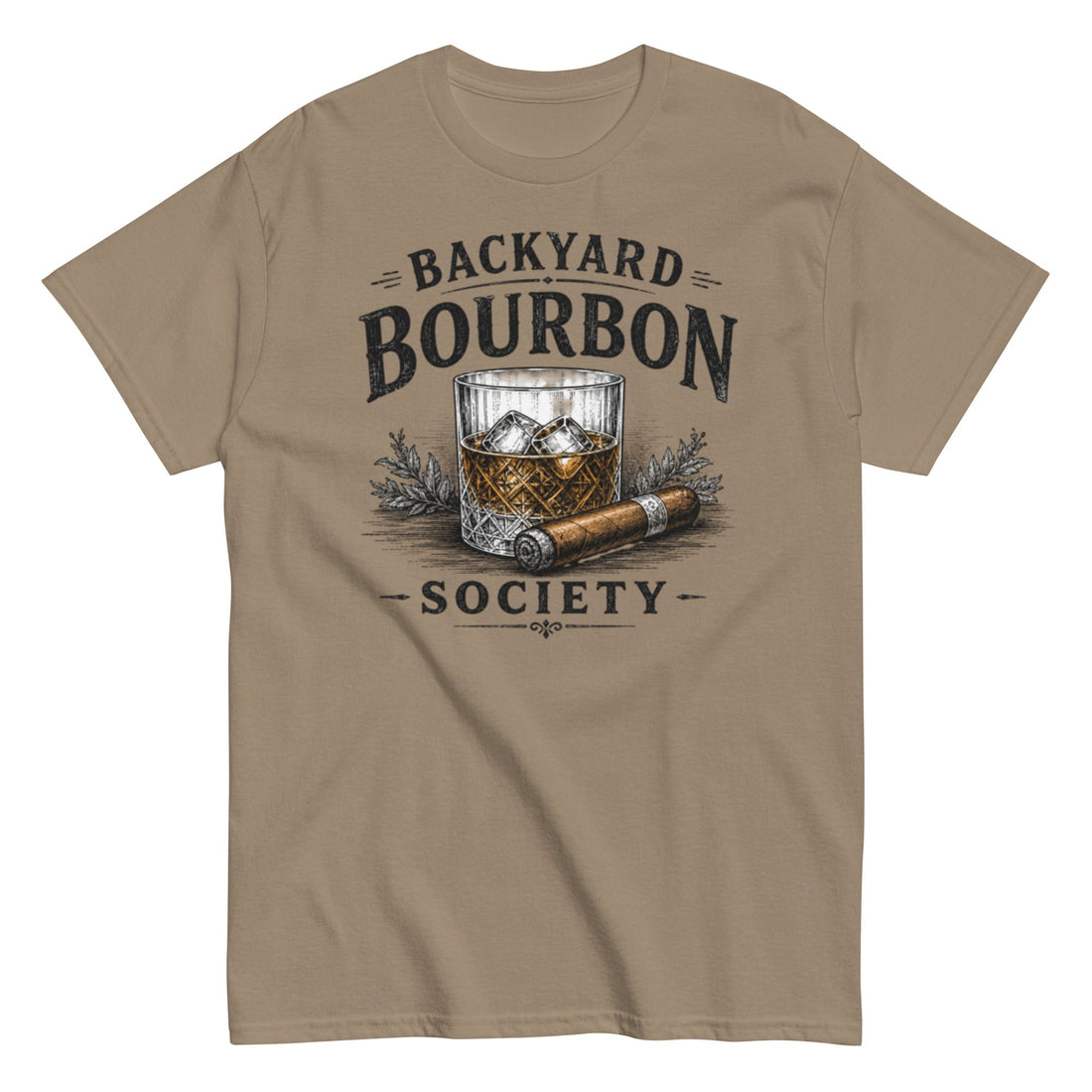 Backyard Bourbon Society – Cigar and Whiskey T-Shirt for Classic Streetwear
