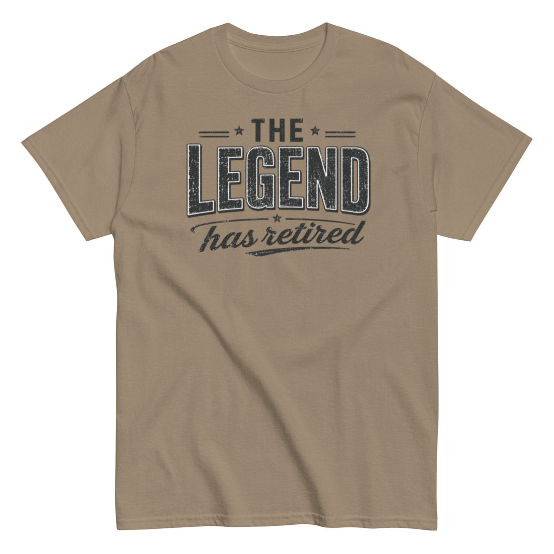 The Legend Has Retired Retirement T-Shirt with Bold Typography