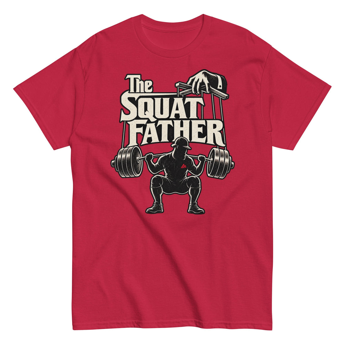 The Squat Father Gym Dad Tee Cardinal Front