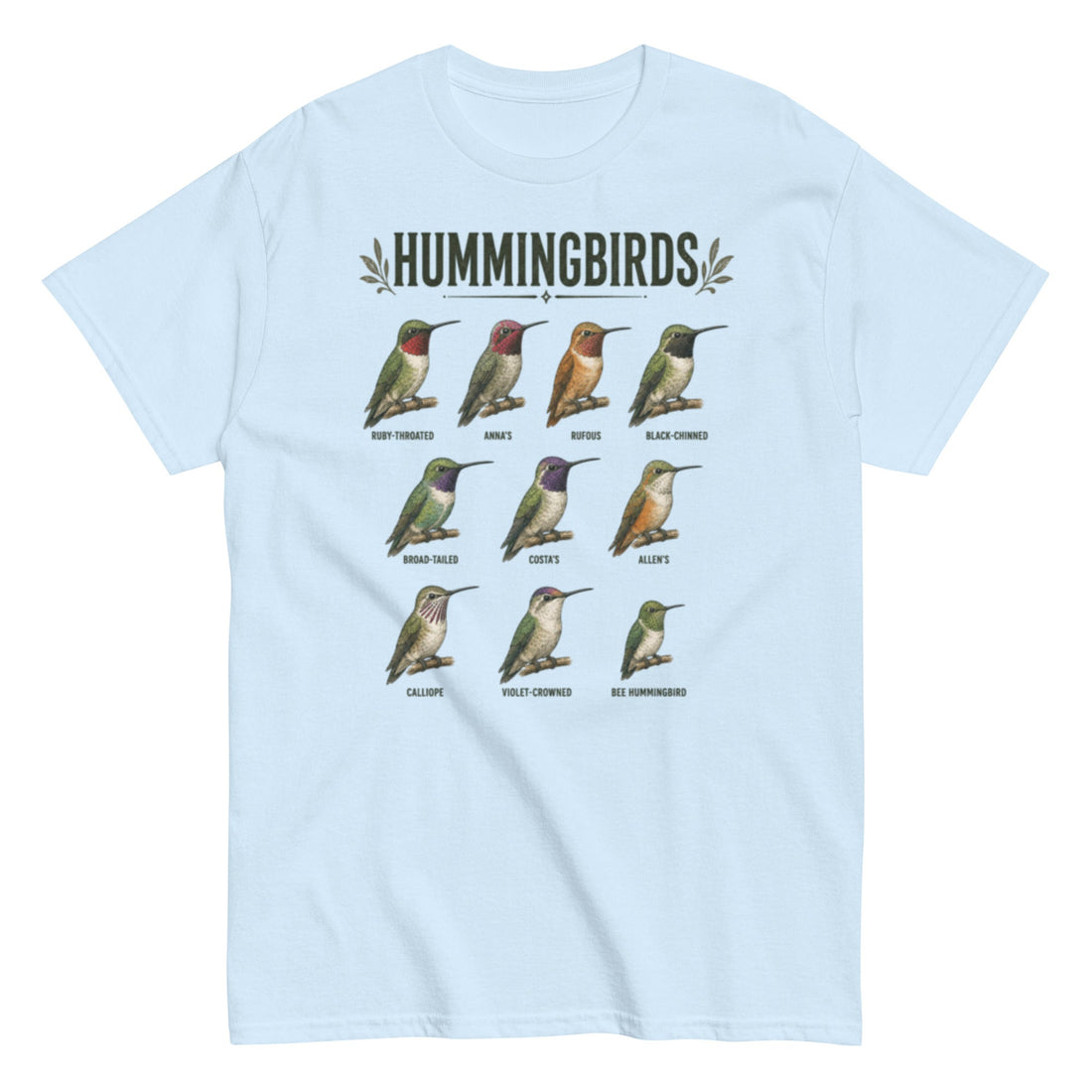 Vintage Hummingbirds Species Guide Unisex Classic Tee