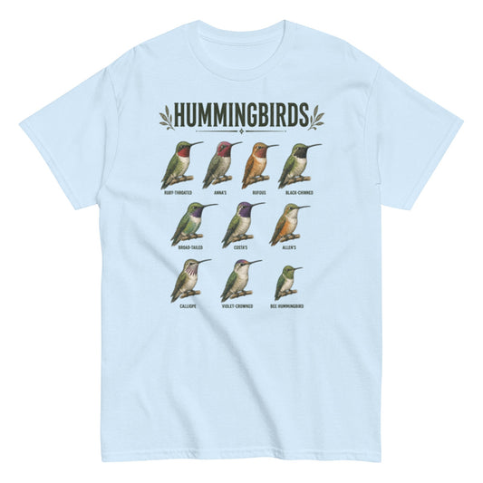 Vintage Hummingbirds Species Guide Unisex Classic Tee