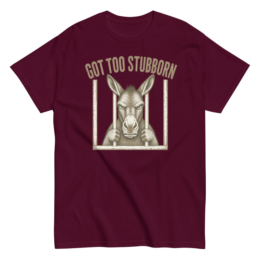 Mule Behind Bars Unisex Classic Tee in maroon