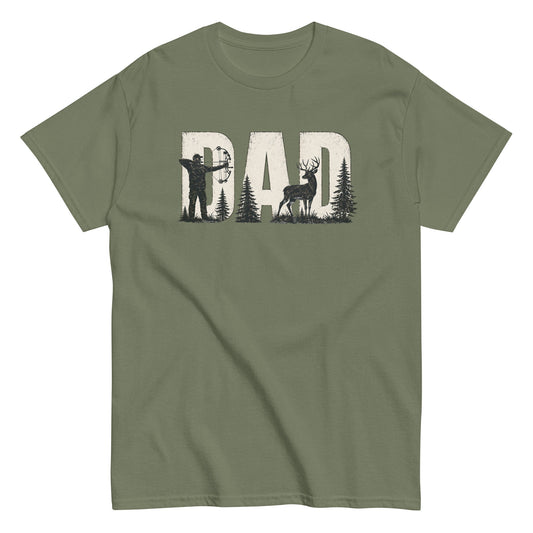Bowhunting DAD Silhouettes Hunting Dad Tee in military green