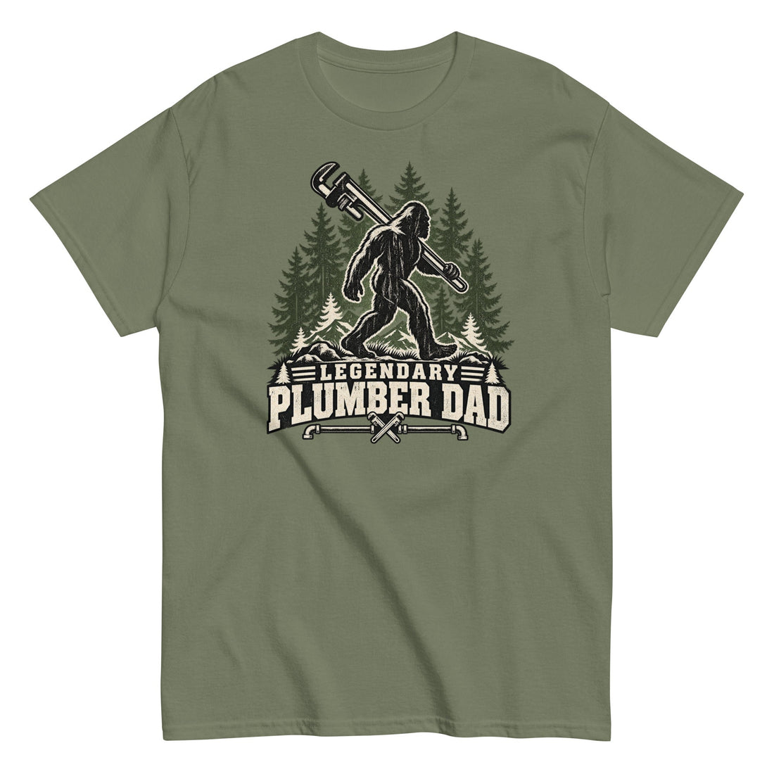 Legendary Plumber Dad Tee in Military Green