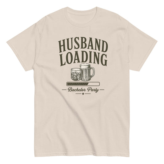 Husband Loading Bachelor Party T-Shirt for Grooms