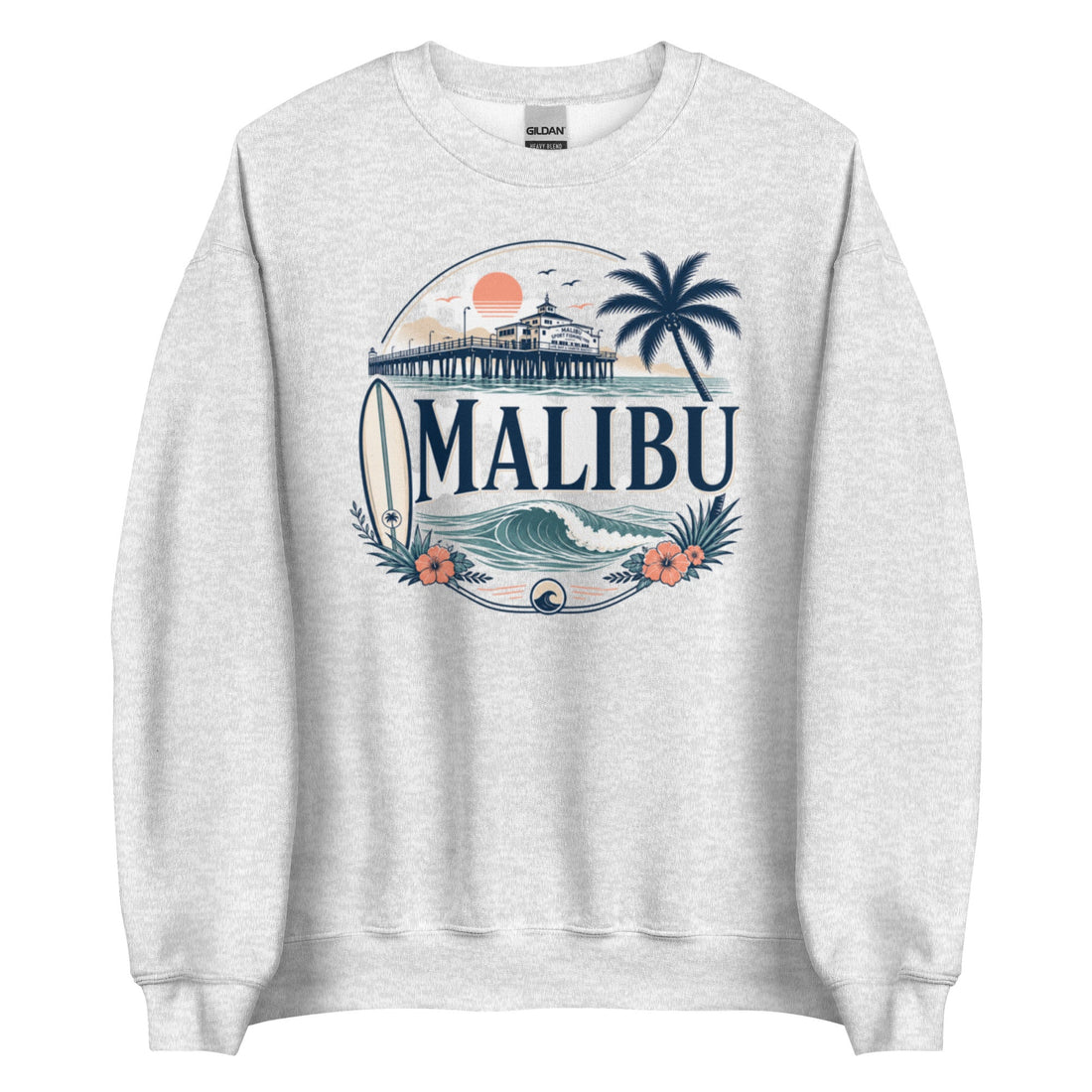 Malibu California Surf Coastal Crewneck Sweatshirt