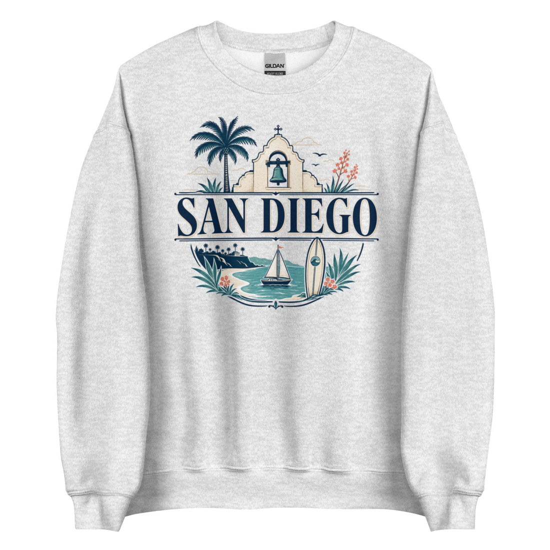 San Diego California Coastal Crewneck Sweatshirt