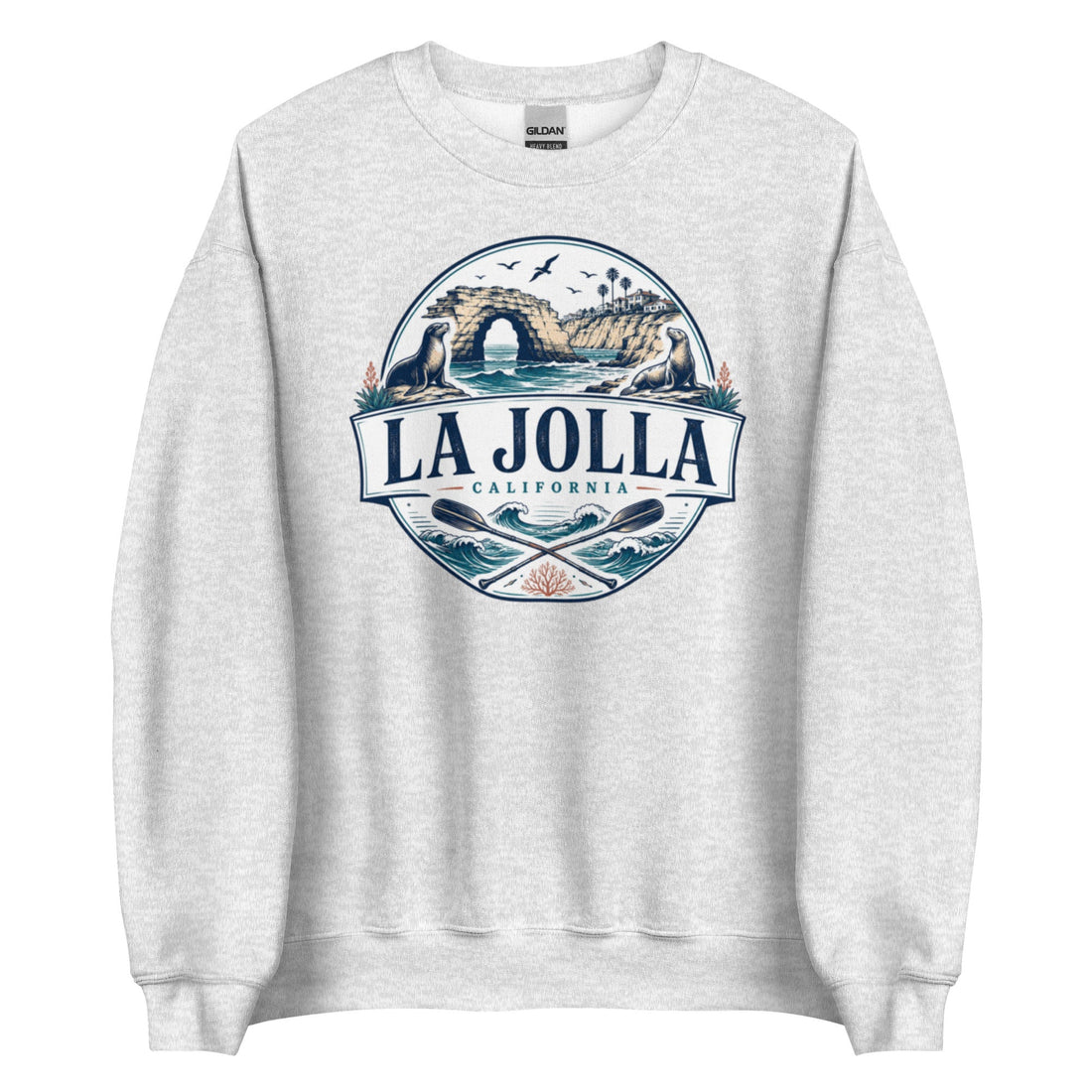 La Jolla Sea Cave Crewneck Sweatshirt with Coastal California Design
