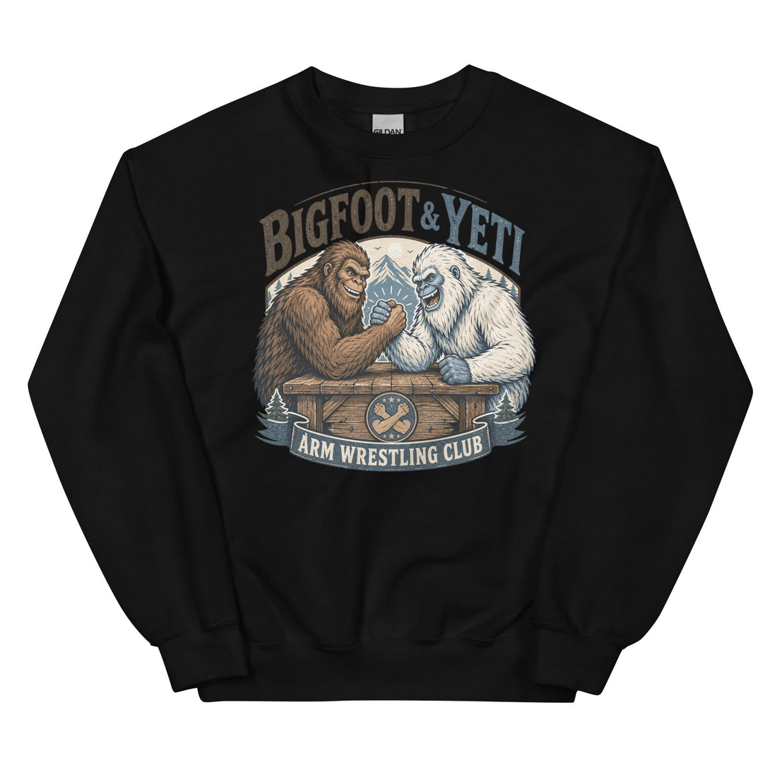 Bigfoot & Yeti Arm Wrestling Unisex Sweatshirt