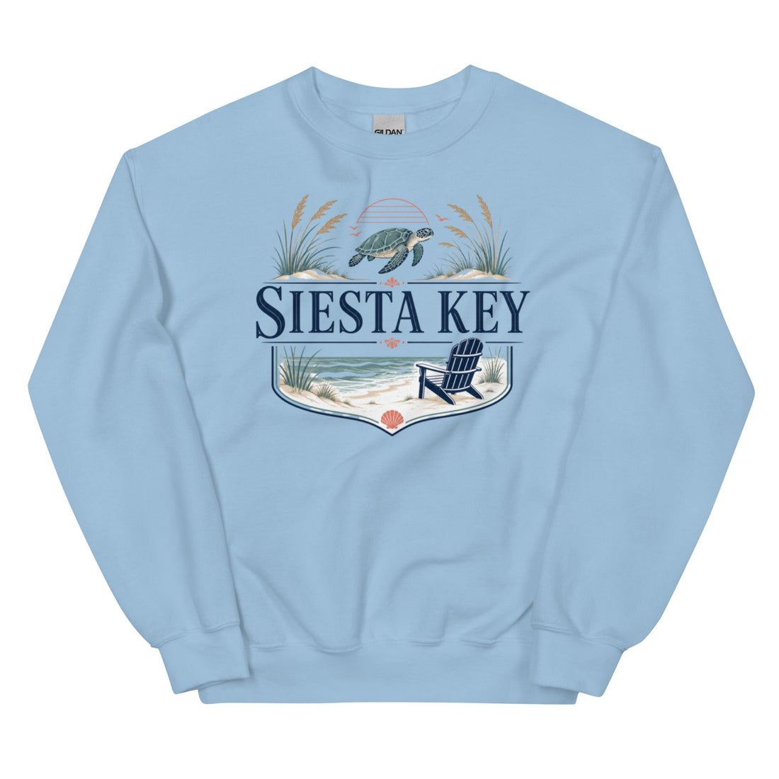 Siesta Key Coastal Retreat Crewneck Sweatshirt with Relaxing Design