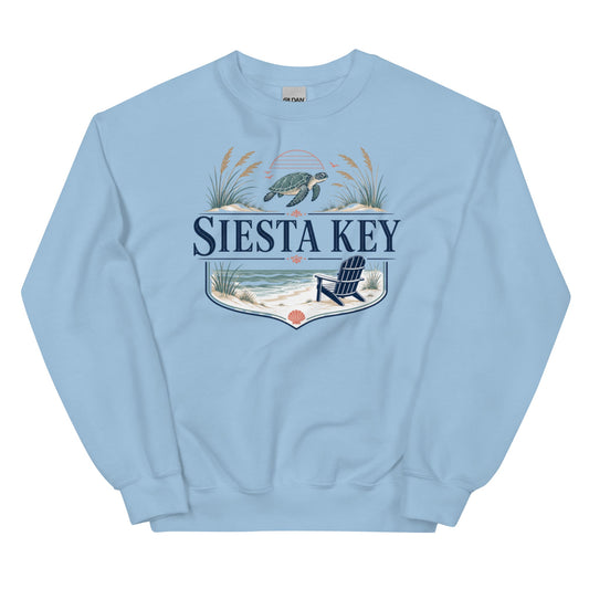 Siesta Key Coastal Retreat Crewneck Sweatshirt with Relaxing Design
