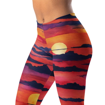 Golden Hour Sunset Leggings - Ombre yoga pants for women with stretchy fabric for maximum comfort