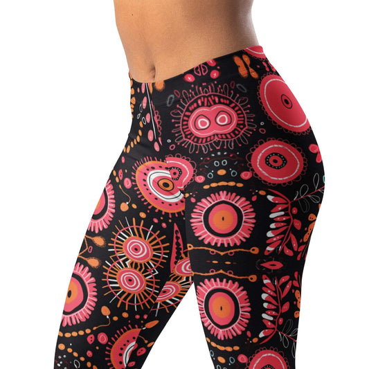 Folk Art Boho Leggings for Women | Scandinavian Floral Print