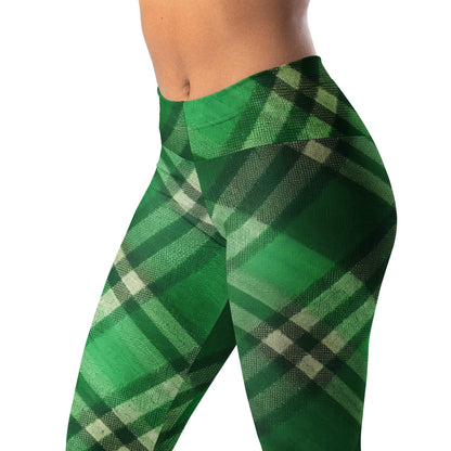 St Patrick's Day Plaid Leggings - Irish Tartan Yoga Pants