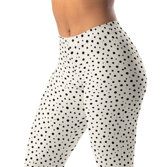 Dalmatian micro-spot leggings with black and white print