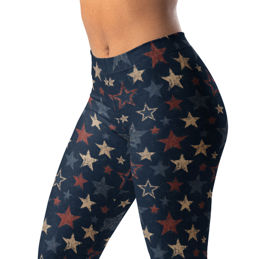 Vintage Americana Stars Leggings for July 4th Celebrations