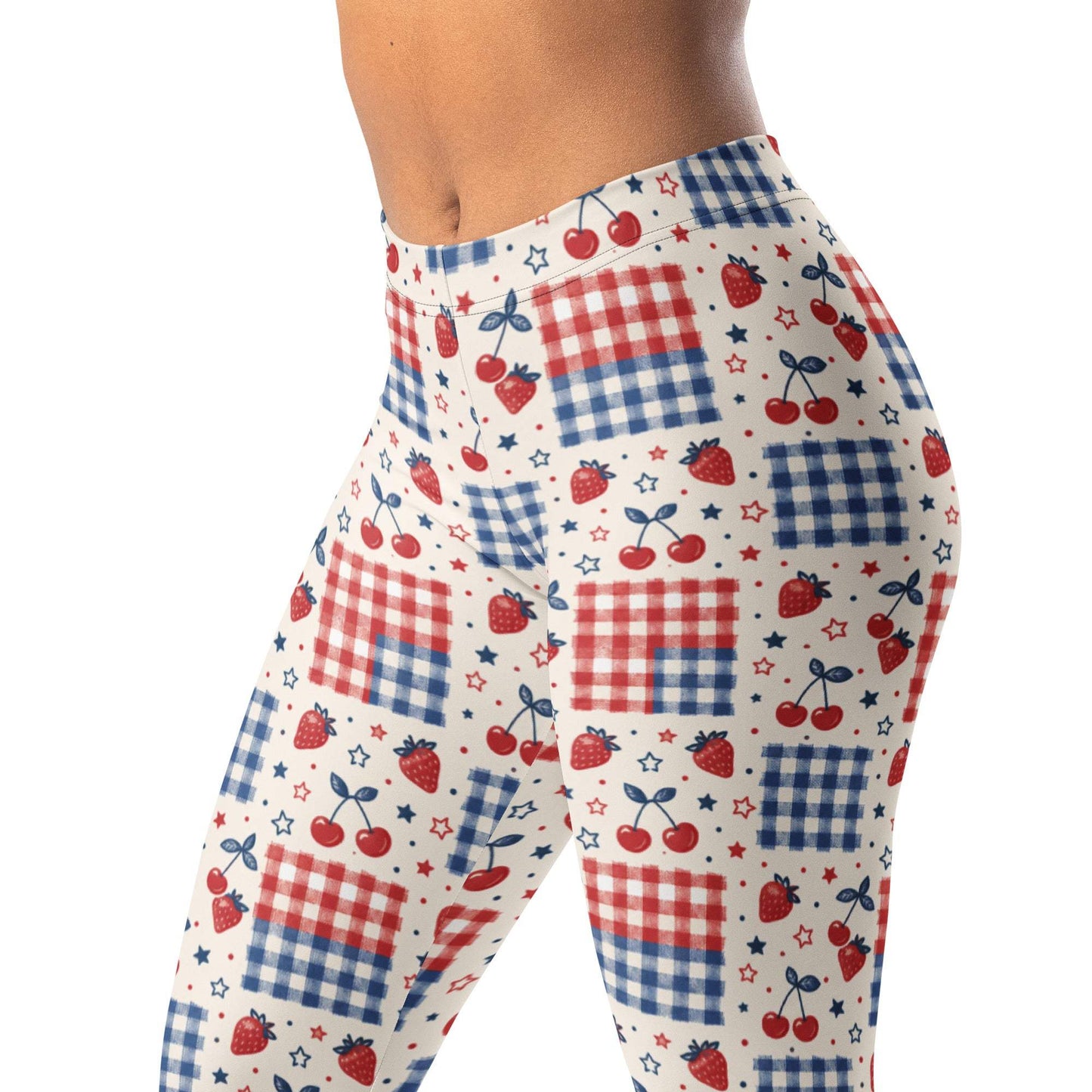 Retro USA picnic leggings for July 4th celebrations