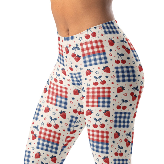 Retro USA picnic leggings for July 4th celebrations