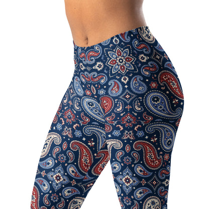 Patriotic bandana paisley leggings for July 4th celebrations