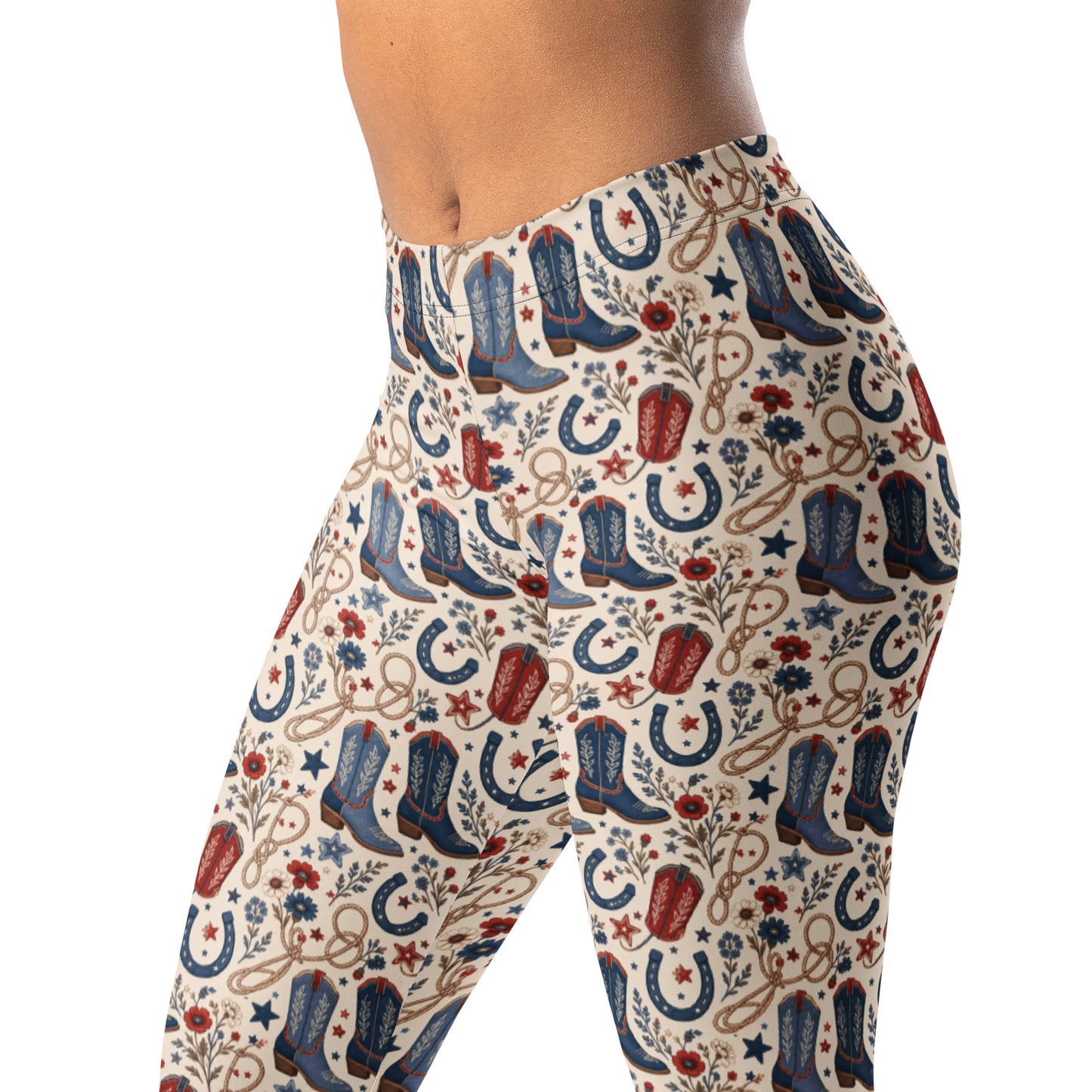 Patriotic Western leggings with Americana design