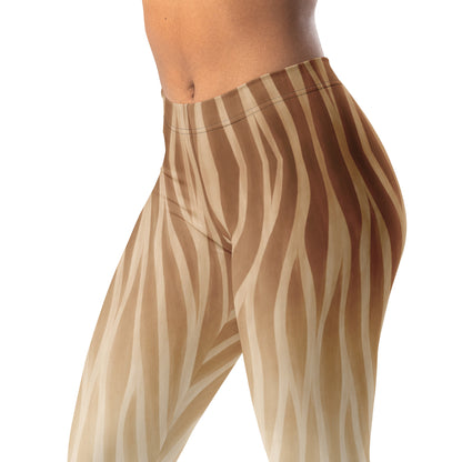 Antelope stripe fade leggings: organic stripes from mocha to cream