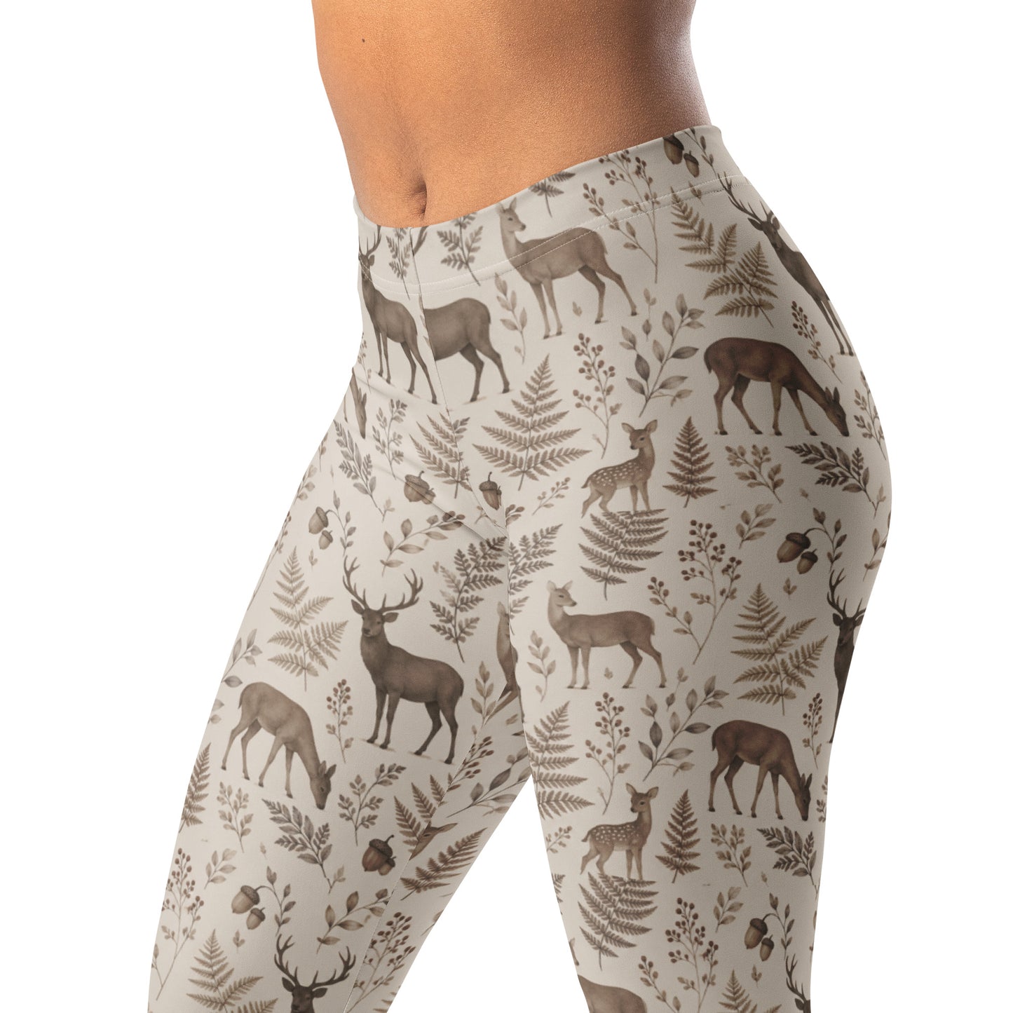 Woodland deer leggings with nature-inspired design