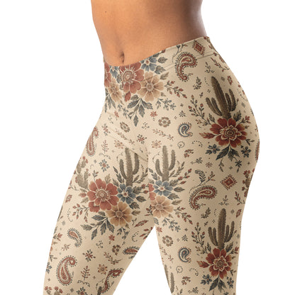 Desert bandana floral leggings with western-inspired florals and subtle detailing