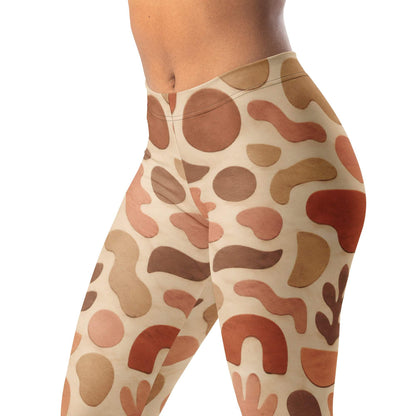 Clay cutout shapes leggings in terracotta and sand