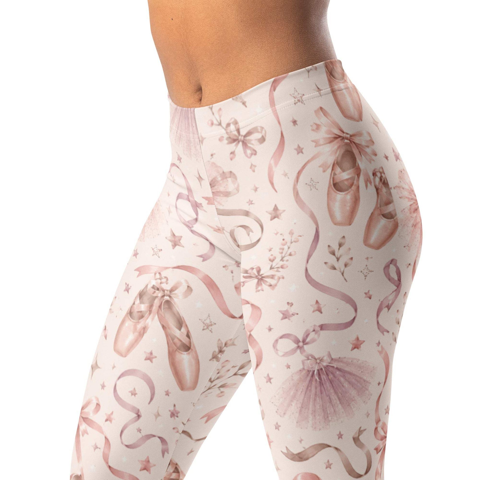 Ballet-inspired dance studio leggings with delicate design and comfortable fit