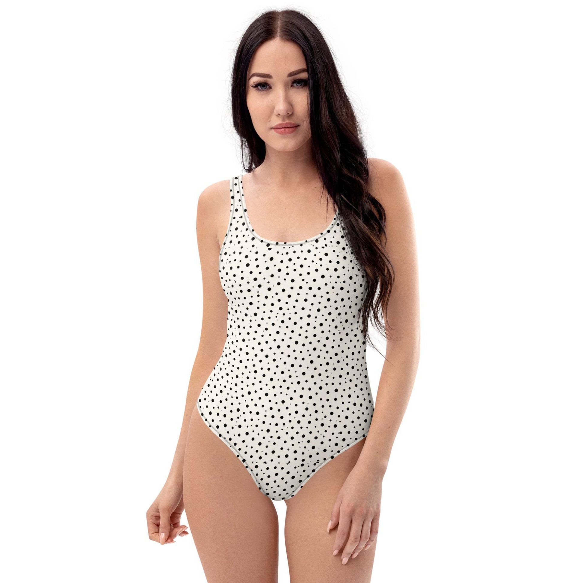 Dalmatian one-piece swimsuit with playful design