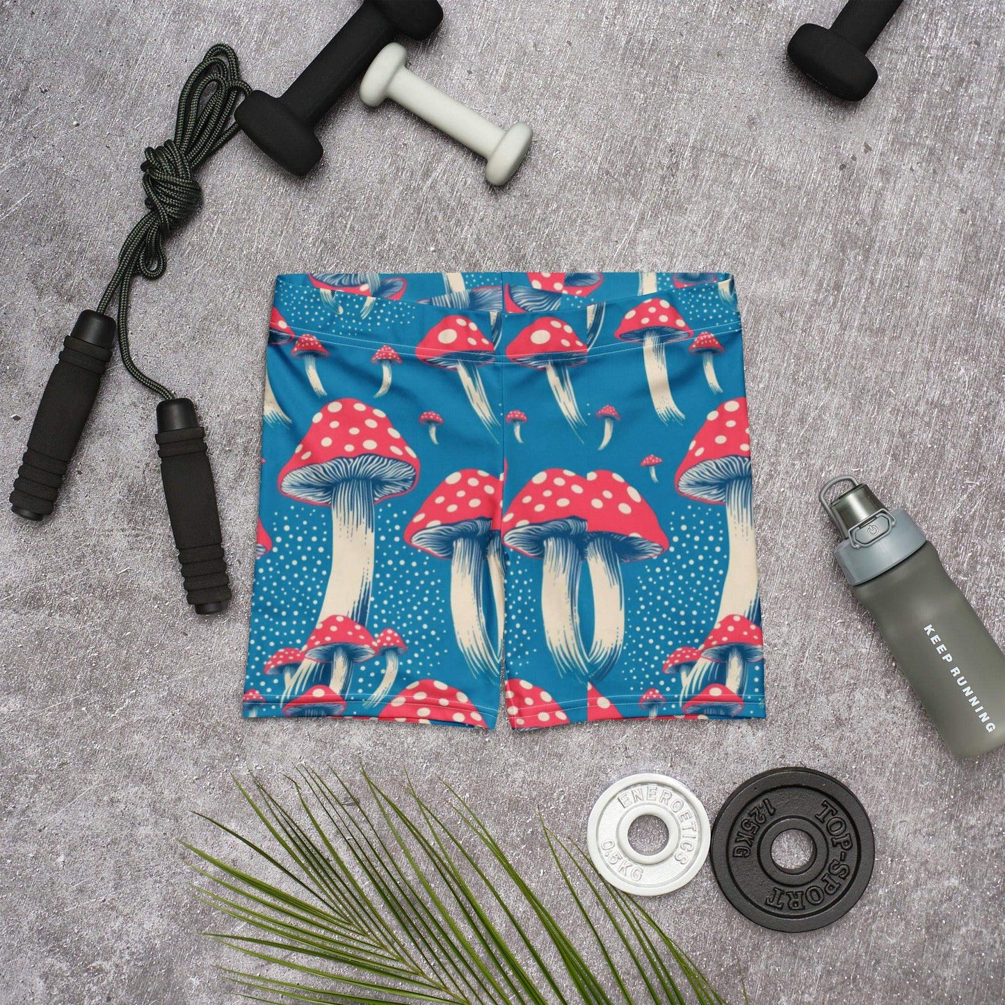 Nature-Inspired Mushroom Shorts with Agaric Fungus Pattern