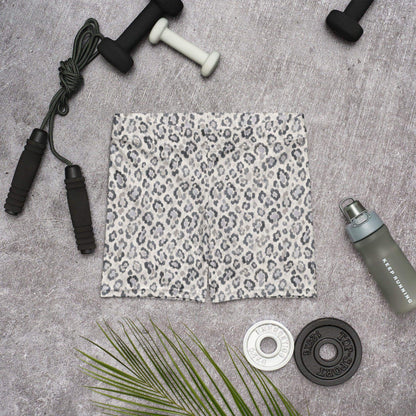 Snow leopard gray biker shorts