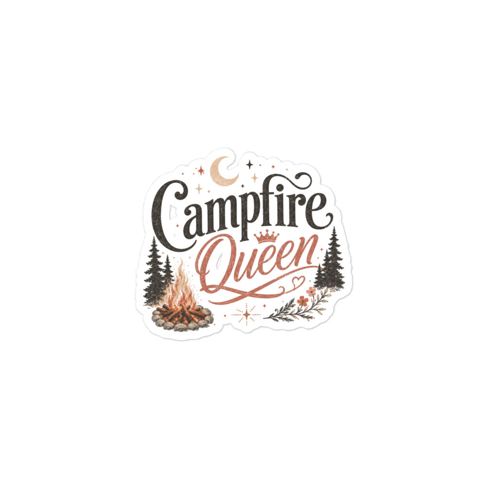Campfire Queen Stickers for Outdoor Enthusiasts