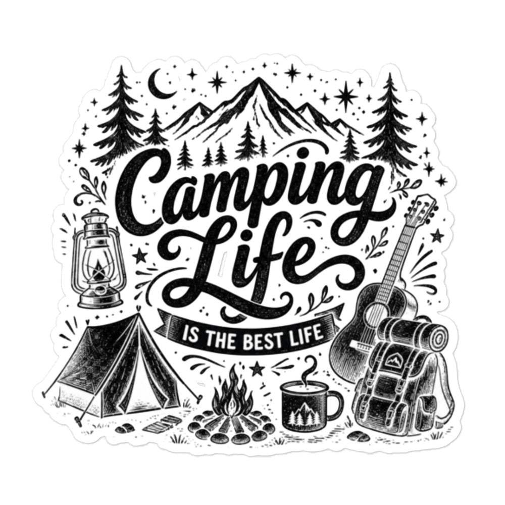Camping Life Bubble-Free Stickers for Outdoor Enthusiasts