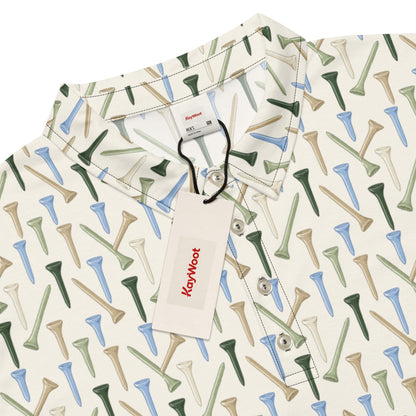 Men's slim fit polo with tee peg repeat pattern