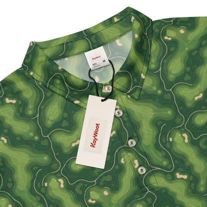 Fairway Map Lines Men's Slim Fit Polo
