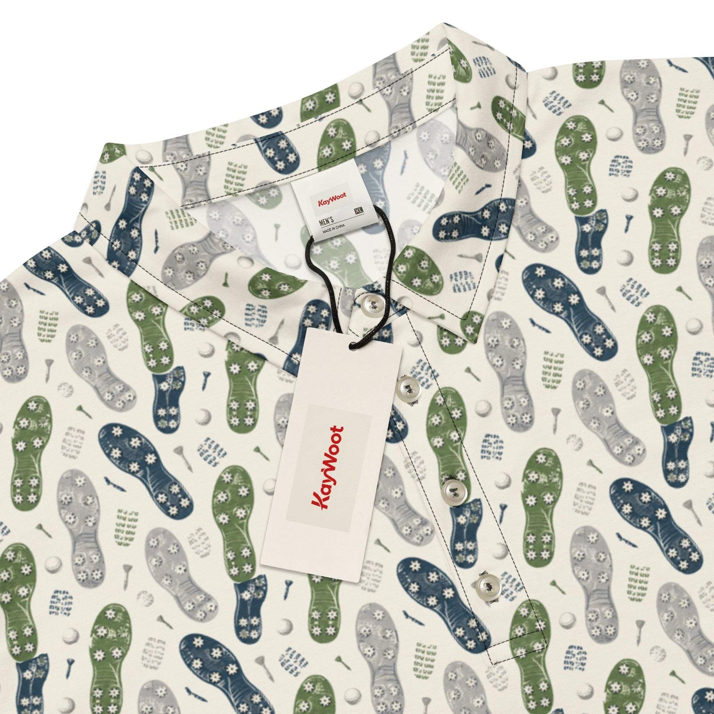 Stylish golf shoe footprint polo for men