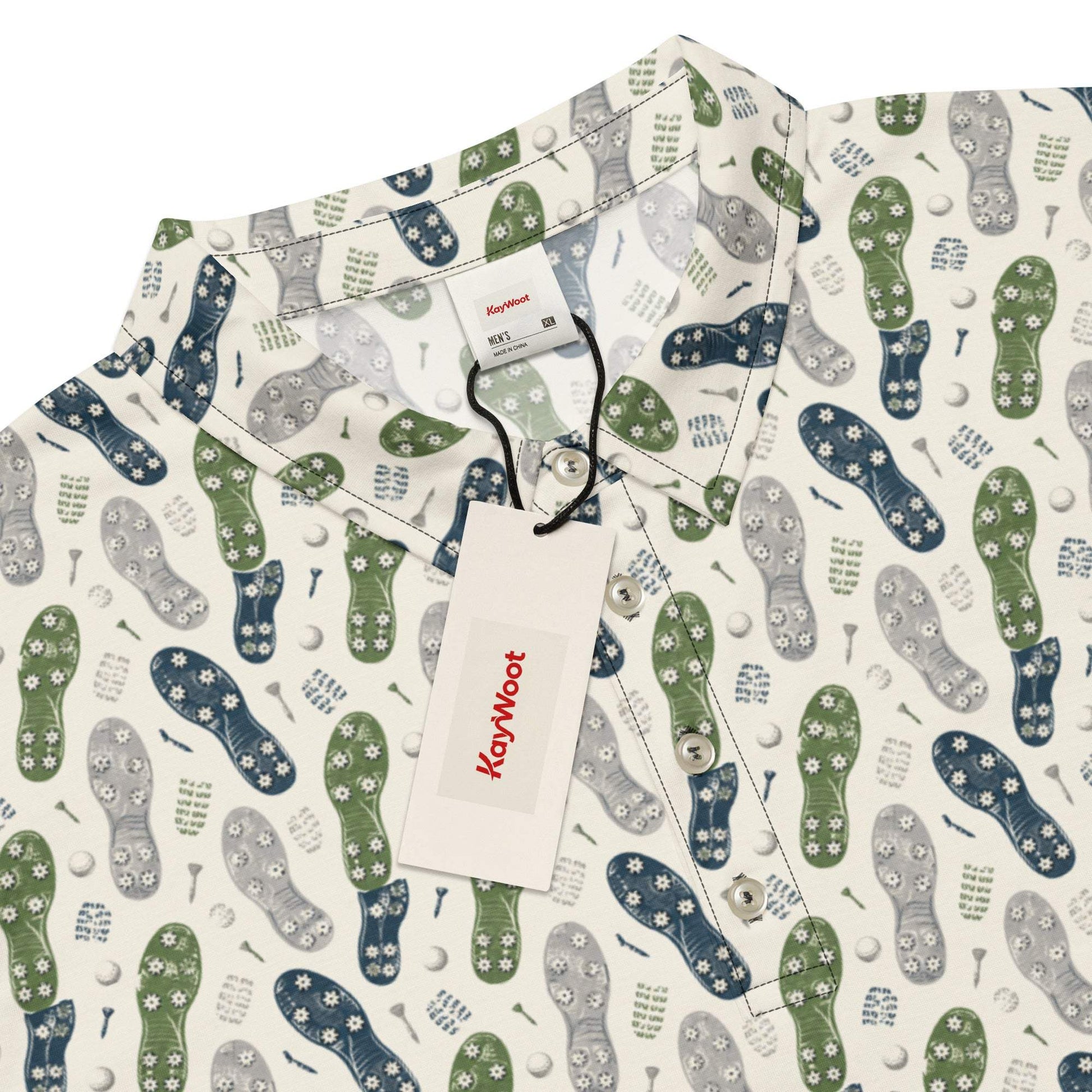 Stylish golf shoe footprint polo for men