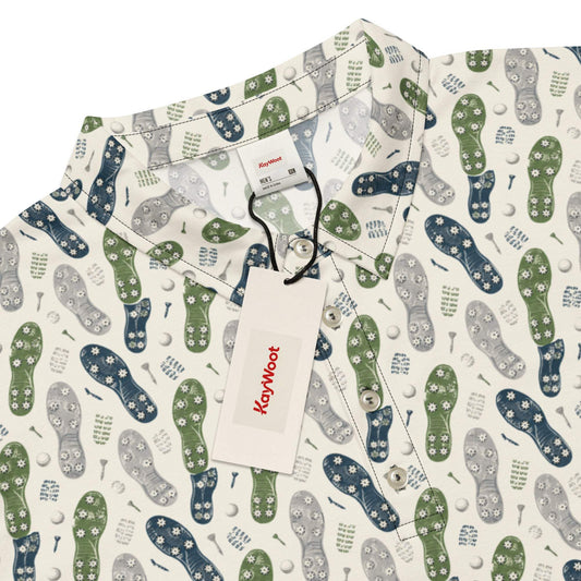 Stylish golf shoe footprint polo for men