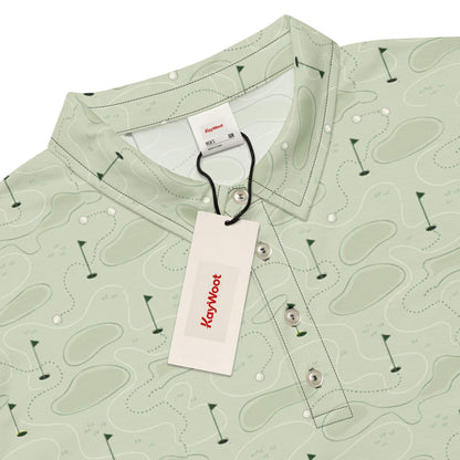 Minimal putting lines men's slim fit polo for golfers
