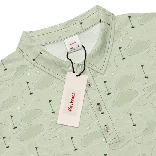 Minimal putting lines men's slim fit polo for golfers