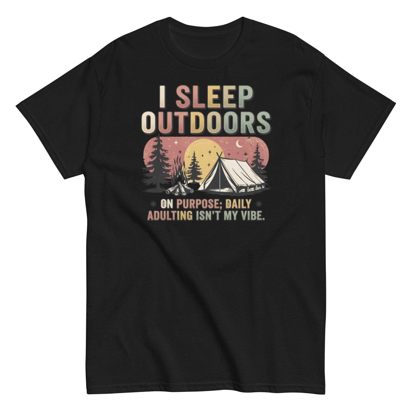 Outdoorsy On Purpose Shirt - Camping Mountain Graphic Tee