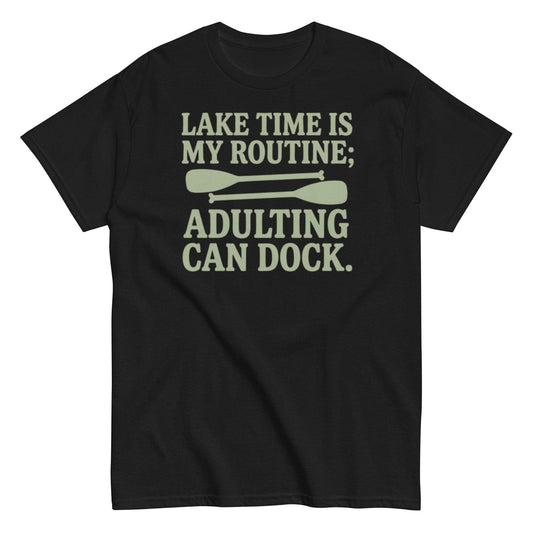 Lake Time Routine Dock Shirt, Lake Life Paddle Graphic Tee