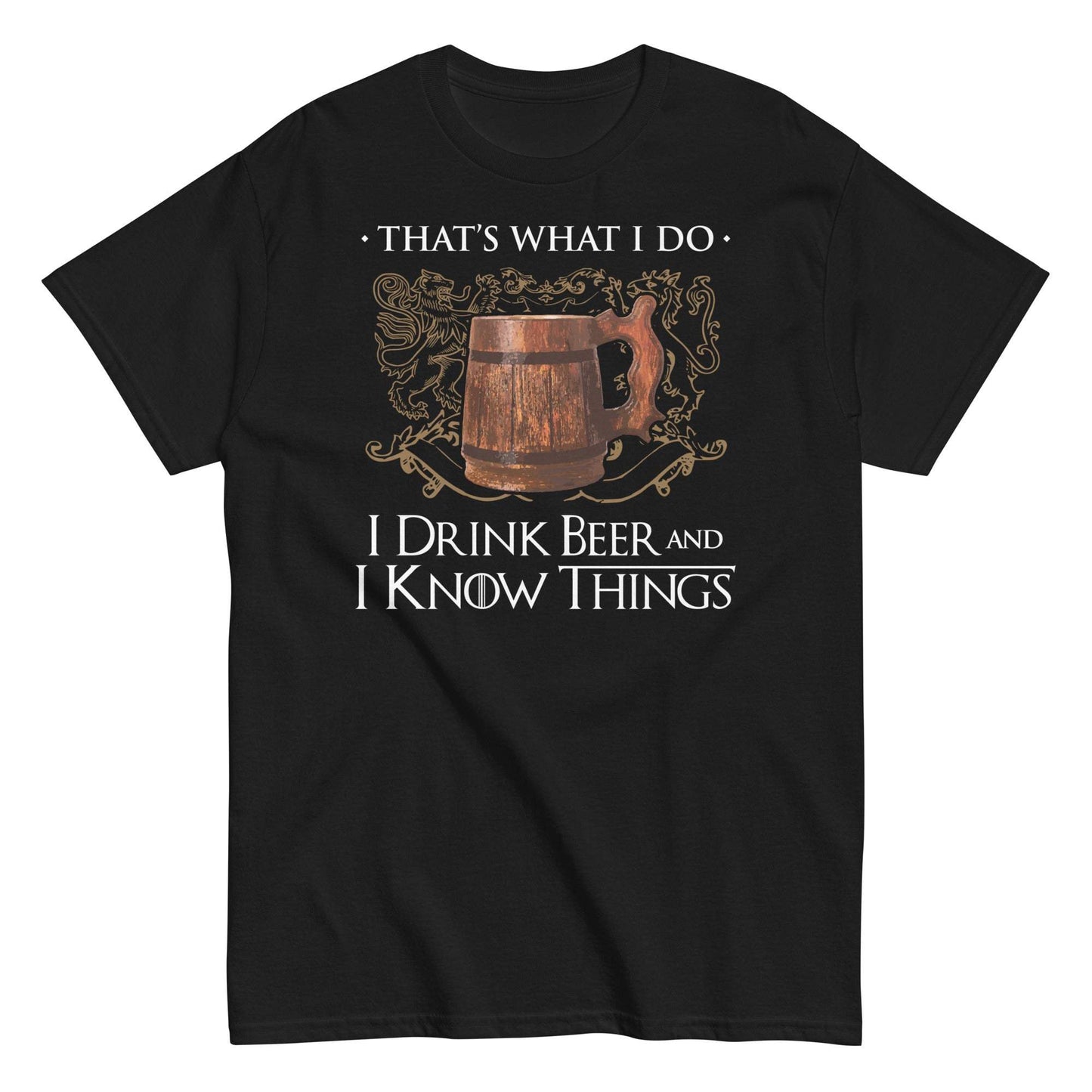 Beer lover's classic unisex tee with a know-it-all attitude