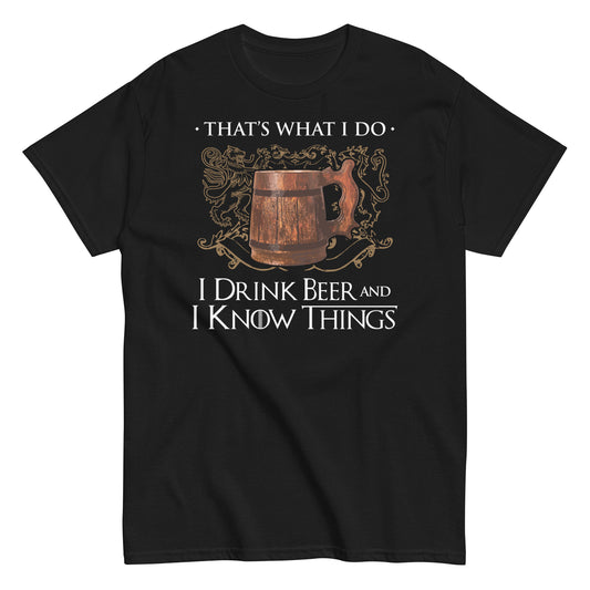 Beer lover's classic unisex tee with a know-it-all attitude