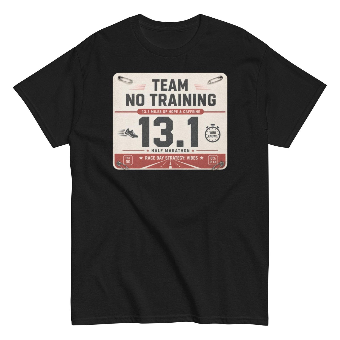Sarcastic half marathon runner tee with race bib design