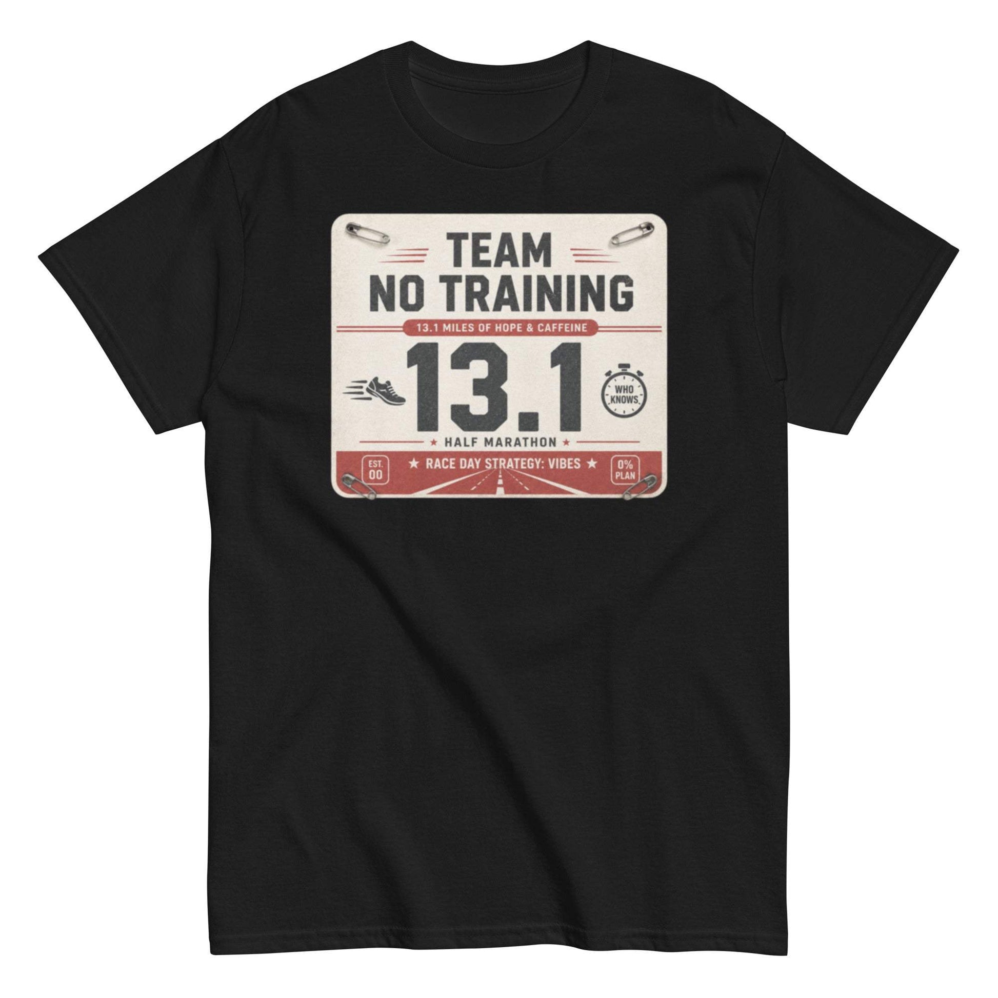 Sarcastic half marathon runner tee with race bib design